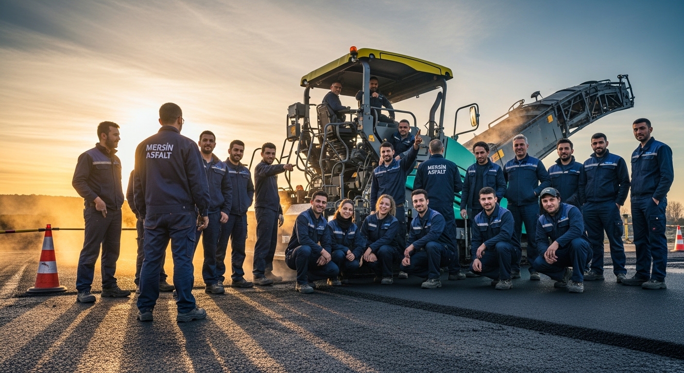 Mersin Asfalt saha ve ekip çalışması
